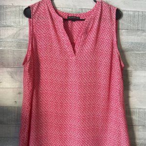 Women's Pattern Blouse Red White Size